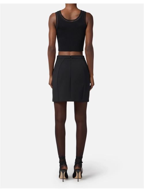 SKIRT WITH JEWEL CHAIN ELISABETTA FRANCHI | GO14857E2110 Nero
